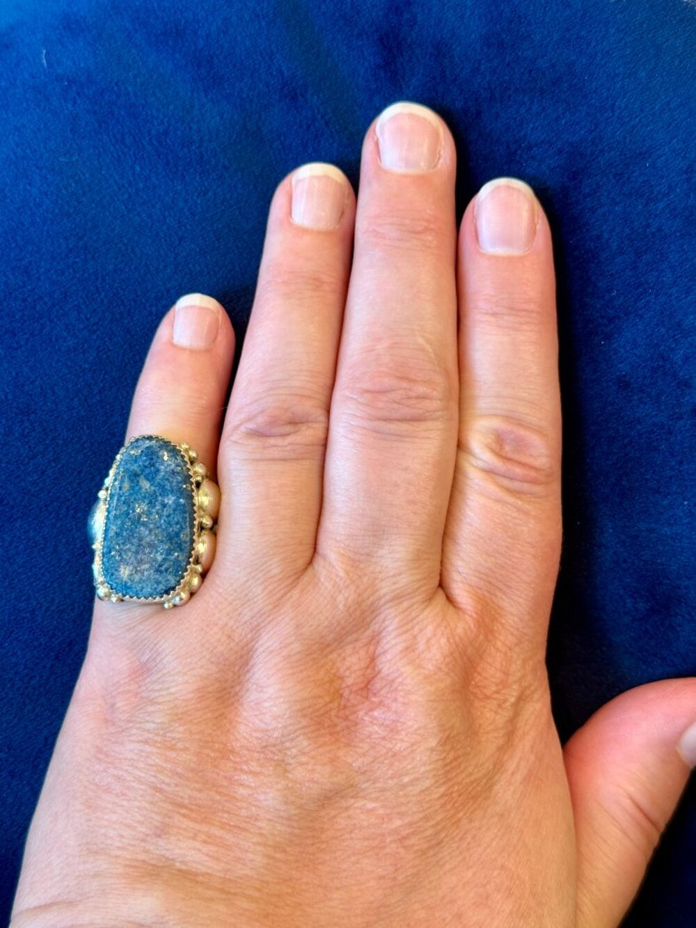 Souhtwestern Blue Labrodorite Sterline Silver Ring